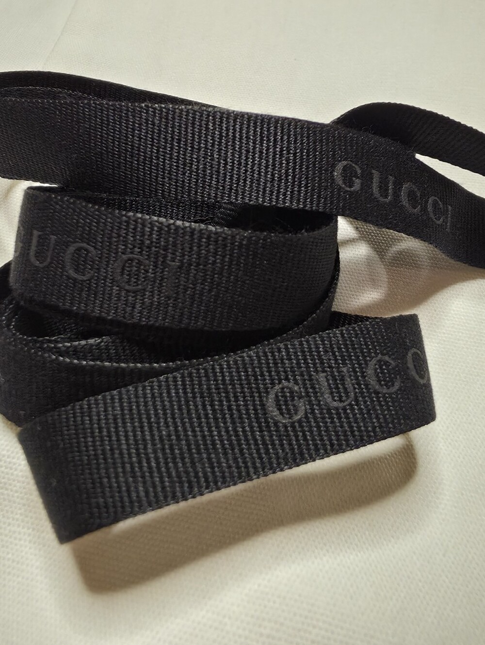 Deep Black Authentic Gucci Grosgrain Ribbon - 48" Long